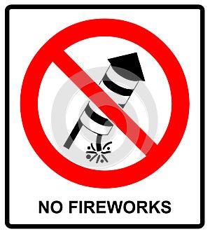 No Fireworks Vector warning icon