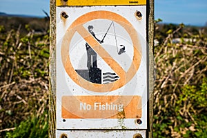 No fishing beyond this point - warning sign