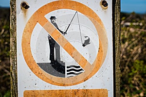 No fishing beyond this point - warning sign