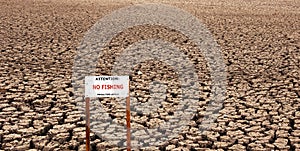 No fishing dry lake bed