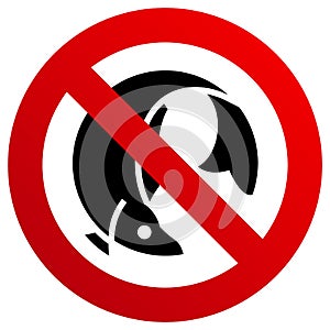 No fishing forbidden sign, modern round sticker