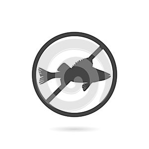 No fishing icon with shadow