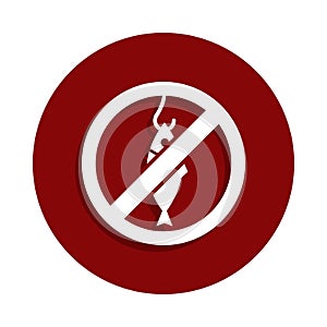 no fishing, prohibited sign icon in badge style. One of Decline collection icon can be used for UI, UX