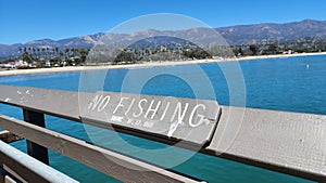 No Fishing at Santa Barbara Pier California USA