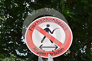 no fishing sign in Rheinauen photo