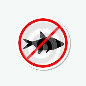 No fishing sticker sign isolated on a gray background