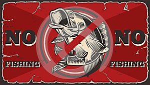 No fishing vintage red template