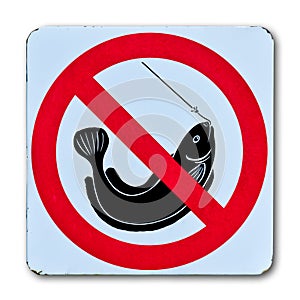 No fishing warning sign