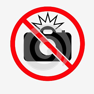 No flash sign on white background