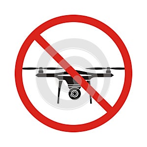 No fly drones sign. No fly zone, Drone sign isolated on white ba