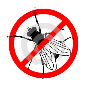 No flies. Prohibition sign photo