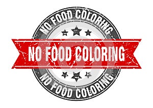 no food coloring round stamp with ribbon. label sign