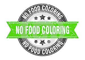 no food coloring round stamp with ribbon. label sign