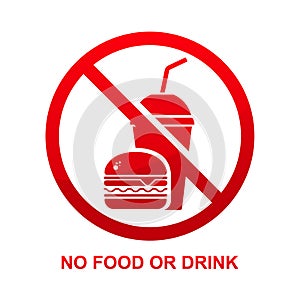 No food or drink allowed sign isolated on white background