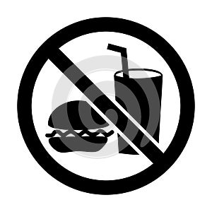 No Food Or Drink Allowed Sign Vector