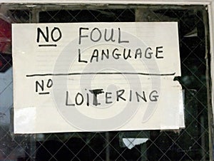 No Foul Language, No Loitering photo