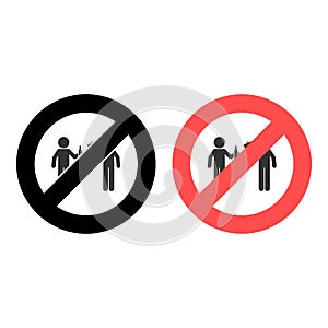 No friends drink alcohol icon. Simple glyph, flat vector of friendship ban, prohibition, embargo, interdict, forbiddance icons for photo