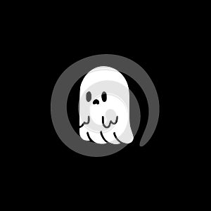 Ghost - minimalist and flat logo - vector illustration