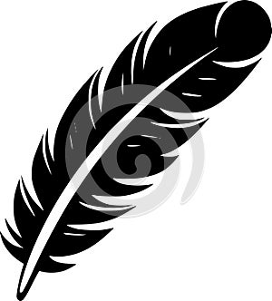 Feather - minimalist and flat logo - vector illustration photo