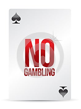 No gambling playing card