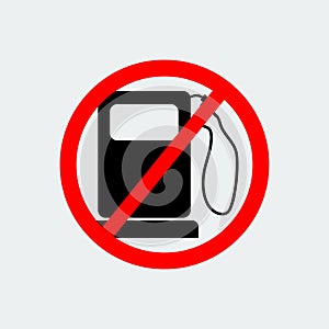 No Gas Pump Icon.Vector Illustration