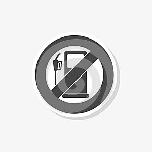 No Gas Sign, No fuel warning sign sticker, simple icon