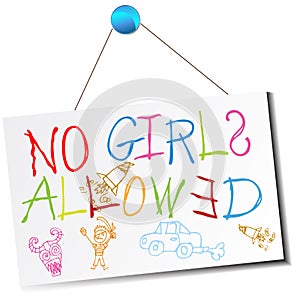 No Girls Allowed Sign photo