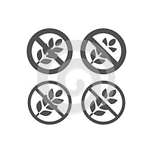 No gluten black vector icon. Gluten free filled symbol.