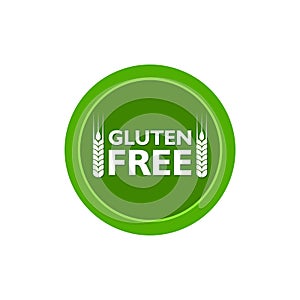 No gluten, gluten free food label or sticker flat icon