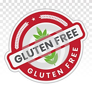 No-gluten / gluten free food sticker label flat icon on a transparent background