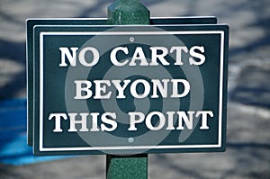 No golf carts sign