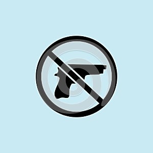 No gun icon black with blue background