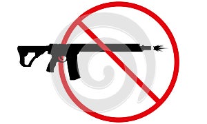 No guns fire allowed sign No weapon fire allowed symbol