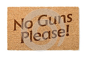 No Guns Please Welcome Mat On White