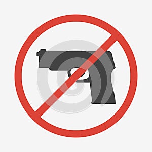 No guns or weapons sign. Vector illustration.