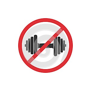 No GYM. Prohibition sign for quarantine. Public access restriction