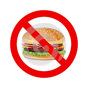 No hamburger allowed sign.