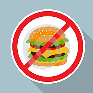 No hamburger allowed sign.