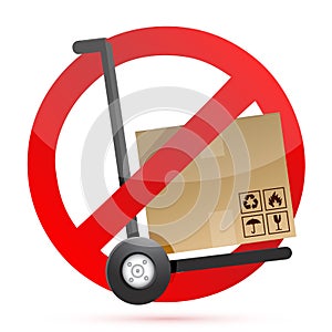 No hand trucks allowed illustration