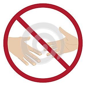 No Handshake icon for coronavirus covid19 infection prevention.