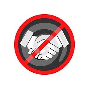 No Handshake icon. Vector illustration. No dealing. No collaboration