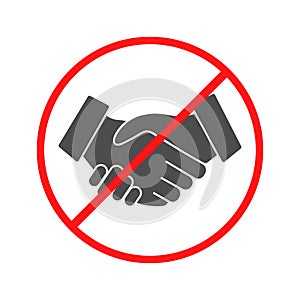 No Handshake icon. Vector illustration. No dealing. No collaboration