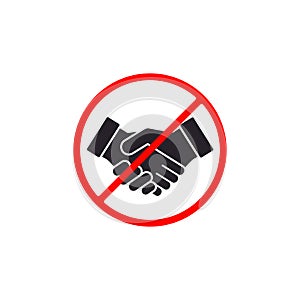 No Handshake icon. Vector illustration. No dealing sign