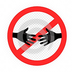 No handshake sign symbol