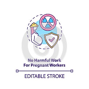 No harmful work for pregnant workers concept icon