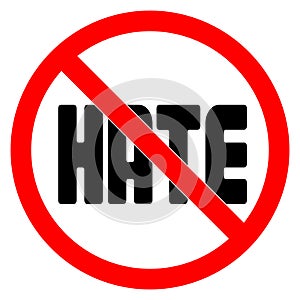 No HATE sign vector illustration