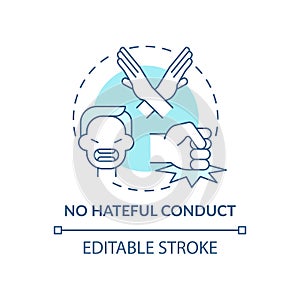No hateful conduct concept icon