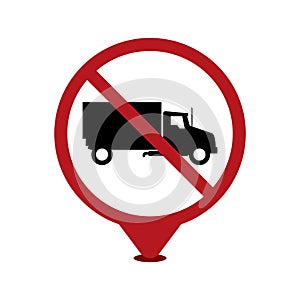 No heavy goods vehicle sign. Vector illustration decorative design