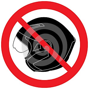 No Helmet. Prohibited icon