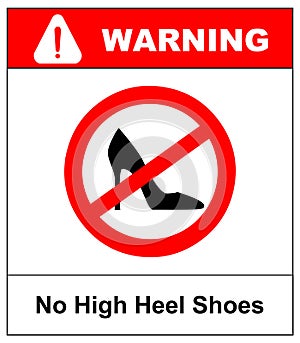 No high heel shoes sign on white background. vector illustration